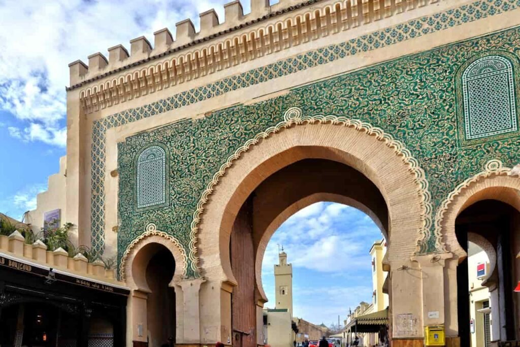 Step-by-step exploration scenes through the narrow streets of Fes Medina
